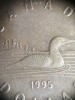 เหรียญ DOLLAR  CANADA หน้าเป็นรูป พระนางอลิสเบ็ธ หลังรูปเป็ดเล่นน้ำ โลหะเนื้อกะไหล่นาก
