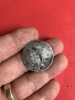 เหรียญที่ระฤกในการบรมราภิเษก( ตราสามง่าม )ในรัชกาลที่ 6 เนื้อเงินห่วงเชื่อม  ร.ศ.130 พ.ศ.2454  พร้อมตลับเงินโบราณลงยาเปิดฝาได้