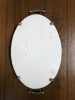ถาดกระเบื้องโบราณรูปไข่ ลายผลไม้แบบศิลปะเทาขาว ขนาด 71/2