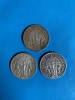 เหรียญหนึ่งบาทช้างสามเศียรเนื้อเงินสมัย ร.6 ปี พ.ศ.2458(1เหรียญ) และ2459(2เหรียญ) จำนวน 2 เหรียญสวยงามคมชัดมากๆ