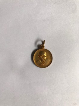 เหรียญทองแดงกลมเล็กกะไหล่ทองหลวงพ่อเงิน รุ่น ร่วมใจสร้างสะพาน 23 มีนาคม 2528 พิมพ์ใหญ่สวยงามมากๆ เหรียญที่ 1
