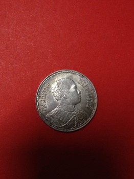 เหรียญเงินสองสลึง ร.6 พ.ศ.2463 เลข 6 หางสั้น ผิวเหลือบรุ้งเดิมสวยคมชัดหายากมากผลิตน้อย เหรียญที่ 2