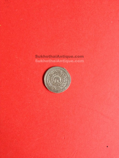 เหรียญเงินพระมหามงกุฎ-พระแสงจักร สองไพ ร.4 พ.ศ.2403  ขนาด13.00 มม.(ช้างใหญ่) ร.4 สวยคมชัดมากๆ