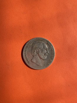 เหรียญเก่าเนื้อเงินประเทศ NEDERLANDEN สมัย พระเจ้าWILLEM III KONING ปี1851 มูลค่า 2 1/2 Gulden ตรงกับปลาย ร.3 ต้น ร.4 (ปี2394)