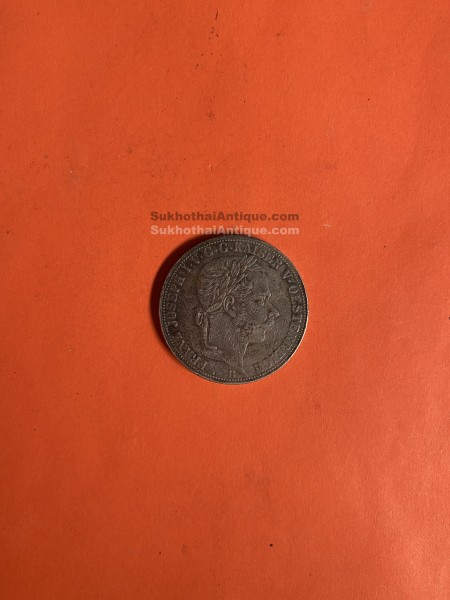 เหรียญเก่าเนื้อเงินประเทศ GERMAN  EMPIRE สมัย FRANZ JOSEPH I.V.G.G.KAISER ปี ค.ศ.1866  มูลค่า ตรงกับสมัยปลาย ร.4  ปี พ.ศ.2409 ผิวเดิม