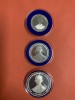 เหรียญฉลองสิริราชสมบัติครบ 50 ปี กาญจนาภิเษก 9 มิถุนายน 2539  เนื้อเงินแบบขัดเงาครบชุด 3 เหรียญ