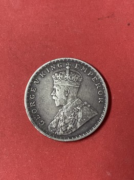เหรียญเก่าเนื้อเงินประเทศ INDIA สมัย GEORGE V KING  EMPEROR ปี1917 มูลค่า 1 RUPEES ตรงกับสมัย ร.6