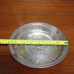 ถาดสัมฤทธิ์เก่าขนาด เส้นผ่าศูนย์กลาง 8 "มีรูปช้างอยู่กลางถาด - Image 2