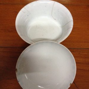 ถ้วยเก่ากังใสพร้อมฝา SAOAKUNI สีขาวฟ้าผลิตในประเทศญี่ปุ่น - Image 3