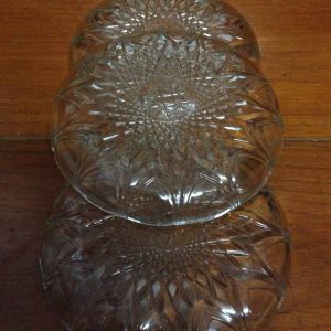 ชามแก้วใส งานเก่าลายดาวจำนวน 3 ใบ ขนาดเส้นผ่าศุนย์กลาง 8" - Image 2