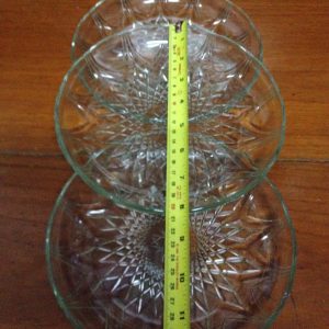 ชามแก้วใส งานเก่าลายดาวจำนวน 3 ใบ ขนาดเส้นผ่าศุนย์กลาง 8" - Image 4