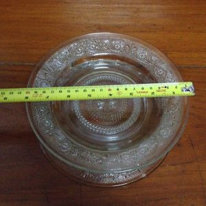 ชามแก้วใส งานเก่าลายดอกจำนวน 2 ใบ ขนาดเส้นผ่าศุนย์กลาง 8" - Image 4