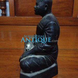 หล่อหลวงพ่อนุ้ยเนื้อสัมฤทธิ์หน้าตักขนาด 4" ปี พ.ศ.2520 คมชัดสวยงามมากๆ - Image 4