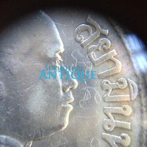 เหรียญเนื้อเงินหนึ่งบาท ตราพระบรมรูปร.6 - ตราไอราพรต พ.ศ.2458 มีลงจารย์เลี่ยมพลาสติกกันนํ้าอย่างดีพร้อมใช้ - Image 3