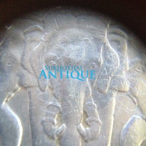 เหรียญเนื้อเงินหนึ่งบาท ตราพระบรมรูปร.6 - ตราไอราพรต พ.ศ.2458 มีลงจารย์เลี่ยมพลาสติกกันนํ้าอย่างดีพร้อมใช้ - Image 4