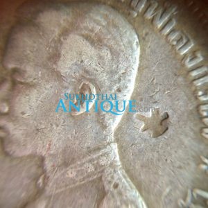 เหรียญเนื้อเงินหนึ่งบาทร.5 ไม่มี ร.ศ. หลังตราแผ่นดินสวยชัด ด้านหน้า หลังองค์ท่านมีตอกโค๊ต คมชัดมาก - Image 3