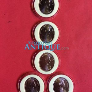 เหรียญทองแดงพระพุทธปัญจภาคี ปี พ.ศ. 2539 ครบชุดอยู่ในตรับ - Image 2