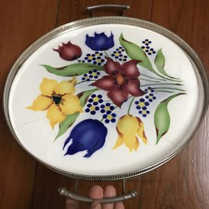 ถาดกระเบื้องโบราณกลมขนาด สผ.16" มีร้าวอยู่ 1 เส้นนอกนั้นสมบูรณ์มาก - Image 2