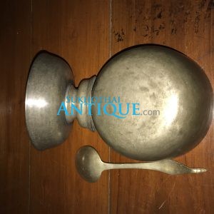 ขันตักบาตรพร้อมทัพพี เนื้อลงหิน สวยงามมาก - Image 3