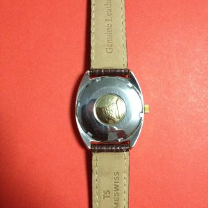 นาฬิกา Omega รุ่นหอดูดาว ทรงจานบินหุ้มทอง14K หน้าลายเสิ้ยน ขอบหยัก Automatic  เครื่องเดิมไม่เคยซ่อม มีเปลี่ยนหนังใหม่ - Image 3