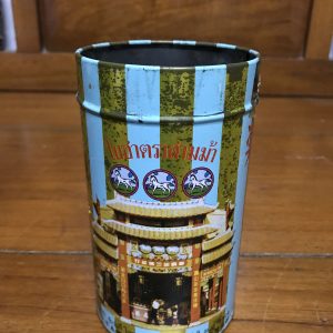 กระป๋องใบชาเก่า ตราสามม้า ใหญ่ 2 ใบพร้อมฝา, เล็ก 1 ใบไม่มีฝา - Image 3