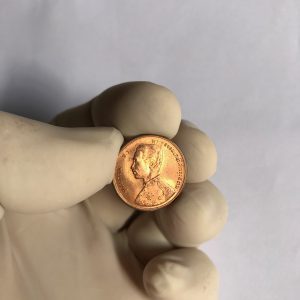 เหรียญทองแดงพระบรมรูป-พระสยามเทวาธิราช หนึ่งโสฬส ร.5 ปี ร.ศ.118 ผิวรุ่งเดิมสภาพเก็บได้ดีใหม่เอี่ยมมากๆ (  UNC ) - Image 3