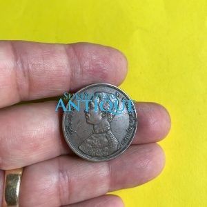 เหรียญทองแดง 1 เซี้ยว  ร.ศ.124  สมัยรัชกาลที่ 5 หน้าหลัง-ตรง  พระบรมรูป - พระสยามเทวาธิราช สภาพสวยงามสมบูรณ์ - Image 1