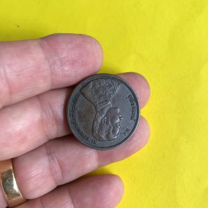 เหรียญทองแดง 1 เซี้ยว  ร.ศ.121  สมัยรัชกาลที่ 5 ตรา พระบรมรูป - พระสยามเทวาธิราช สภาพสวยงามสมบูรณ์ - Image 2