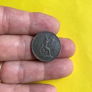 เหรียญทองแดง 1 อัฐ ร.ศ.114  สมัยรัชกาลที่ 5 หน้าตรงพระบรมรูป - พระสยามเทวาธิราช สภาพเดิมๆ - Image 3