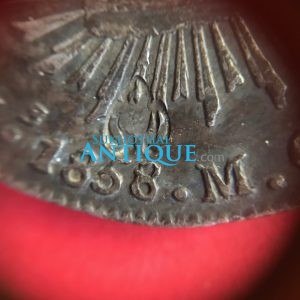 เหรียญเงินแม็กซิโก 8 เรียว ปี 1858  ตอกตราพระมหามงกุฎ - พระแสงจักร - Image 3