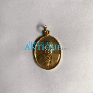 เหรียญทองแดงรูปไข่กะไหล่ทองหลวงพ่อเงิน รุ่น ร่วมใจสร้างสะพาน 23 มีนาคม 2528 พิมพ์ใหญ่สวยงามมากๆ เหรียญที่ 2 - Image 2