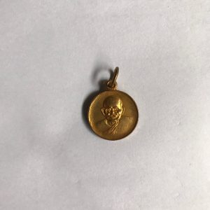 เหรียญทองแดงกลมเล็กกะไหล่ทองหลวงพ่อเงิน รุ่น ร่วมใจสร้างสะพาน 23 มีนาคม 2528 พิมพ์ใหญ่สวยงามมากๆ เหรียญที่ 1 - Image 2