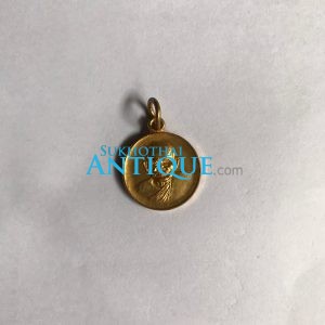 เหรียญทองแดงกลมเล็กกะไหล่ทองหลวงพ่อเงิน รุ่น ร่วมใจสร้างสะพาน 23 มีนาคม 2528 พิมพ์ใหญ่สวยงามมากๆ เหรียญที่ 2 - Image 2