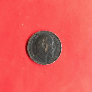 เหรียญเนื้อเงินเก่าพระเจ้า  EDWARD VII ประเทศอินเดีย  ONE RUPEE  ปี  ค.ศ.1903  มีผิวไฟสวยเก่าเดิม - Image 2