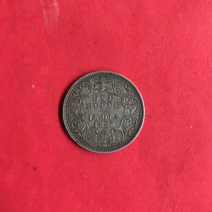 เหรียญเนื้อเงินเก่าพระนางVICTORIA ประเทศอินเดีย ONE RUPEE ปี ค.ศ.1882 สวยเก่าเดิมๆ - Image 4