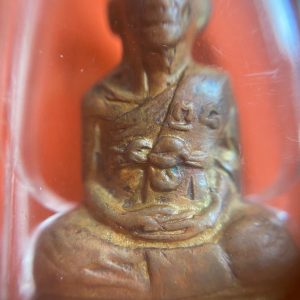 หล่อพระปั้มหลวงพ่อมุ่ยวัดดอนไร่รุ่น 2 จมูกชมพู่หลังหนังสือ 3 แถว สวยเดิม - Image 2