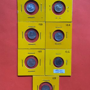 เหรียญหนึ่งเฟื้องสมัยร.5 เนื้อเงินผิวสวยทุกเหรียญจำนวน7เหรียญ ปี ค.ศ. 122,123,124,125,126,127และไม่มีร.ศ. - Image 1