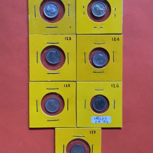 เหรียญหนึ่งเฟื้องสมัยร.5 เนื้อเงินผิวสวยทุกเหรียญจำนวน7เหรียญ ปี ค.ศ. 122,123,124,125,126,127และไม่มีร.ศ. - Image 2