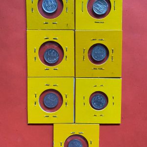 เหรียญหนึ่งเฟื้องสมัยร.5 เนื้อเงินผิวสวยทุกเหรียญจำนวน7เหรียญ ปี ค.ศ. 122,123,124,125,126,127และไม่มีร.ศ. - Image 3