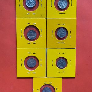 เหรียญหนึ่งเฟื้องสมัยร.5 เนื้อเงินผิวสวยทุกเหรียญจำนวน7เหรียญ ปี ค.ศ. 122,123,124,125,126,127และไม่มีร.ศ. - Image 4