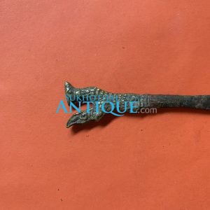 โลหะเก่าที่ป้ายปูนกินหมาก เนื้อทองเหลือรูปหงษ์ - Image 3