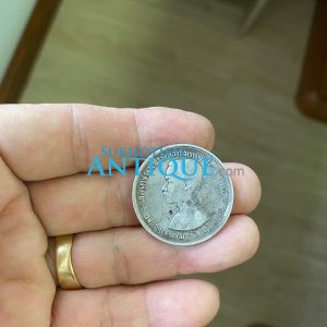 เหรียญเงินบาทหนึ่ง ร.5 หลังตราแผ่นดินไม่มี ร.ศ.เป็นบล็อกตลก(บล็อกเขยื้อน)หายาก เดิมๆสวยคมชัดมากๆ - Image 4