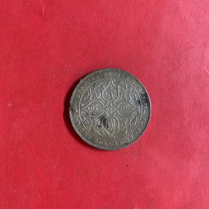 เหรียญเงินเก่ากลุ่มประเทศ STRITS SETTLEMENTS พระเจ้าเอ็ดเวิดร์ที่ 7  ONE DOLLAR ปี  1909  สภาพคมชัดสวยงาม - Image 2