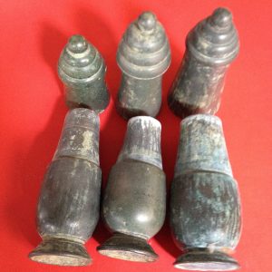 กระปุกแป้งสัมฤทธิ์โบราณเก่าพร้อมฝา  3  ชุด - Image 4