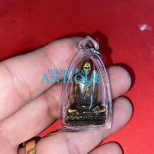 หล่อโบราณหลวงพ่อเดิมฐานสูงวัดหนองหลวง อ.ท่าตะโก จ.นครสวรรค์สร้างราวพ.ศ.2470 เลี่ยมพลาสติกสวยงาม - Image 3