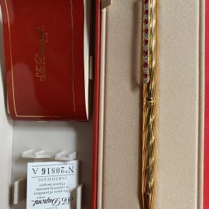 ปากกา St.DUPONT  ทำใน  France ทอง 18 K ฝังพลอยสีแดงและเพชรอย่างละ 9 เม็ด ใหม่พร้อมกล่องและใบเซอร์ S/N 0041190 - Image 2