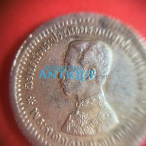 เหรียญสลึง ร.5 เนื้อเงิน ร.ศ.121 สวยงามมาก - Image 3