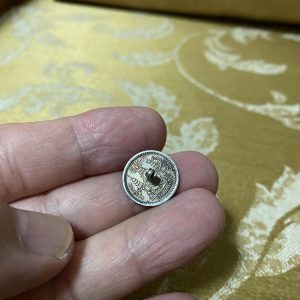 เหรียญเงินเฟื้อง ร. 5  เชื่อมเป็นกระดุม - Image 3