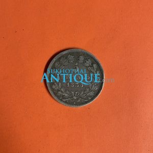 เหรียญเก่าเนื้อเงินประเทศฝรั่งเศสสมัยพระเจ้า LOUIS  PHILIPPEI ปี ค.ศ.1838 มูลค่า 5 FRANCS ตรงกับสมัย ร.3  พ.ศ.2381 - Image 3