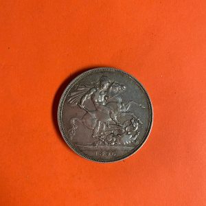 เหรียญเก่าเนื้อเงินประเทศอังกฤษสมัยพระเจ้า VICTORIA  D:G:  ปี ค.ศ.1890 มูลค่าไม่ระบุ เส้นผ่าศูนย์ 38 มม.  ตรงกับสมัย ร.5 พ.ศ.2433 - Image 2